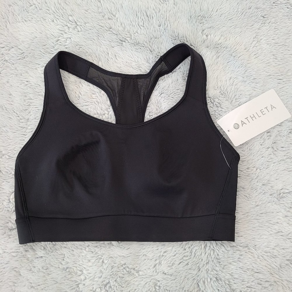 Athleta Hustle Bra Supersonic in Black Size 36D/DD